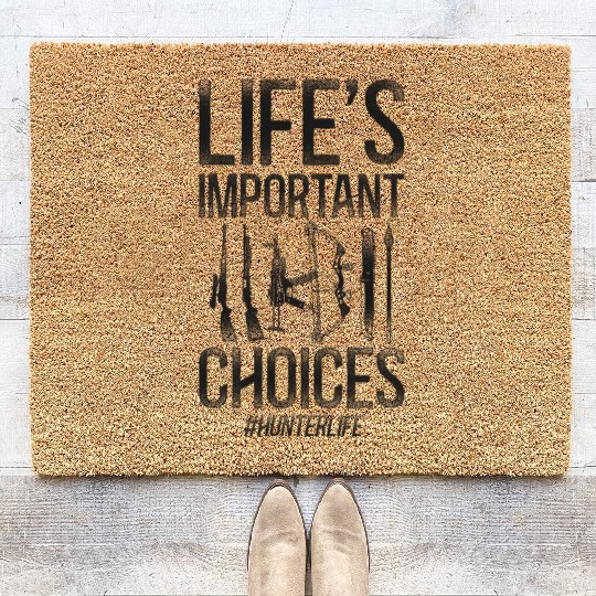 Buck Deer Hunting Hunter Vintage Coir Doormats