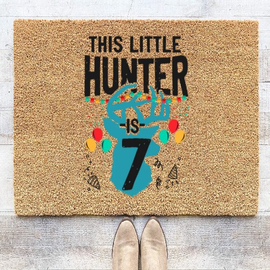 Buck Deer Hunting Hunter Kid Coir Doormats