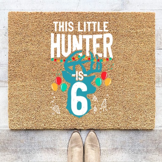Buck Deer Hunting Hunter Kid Coir Doormats