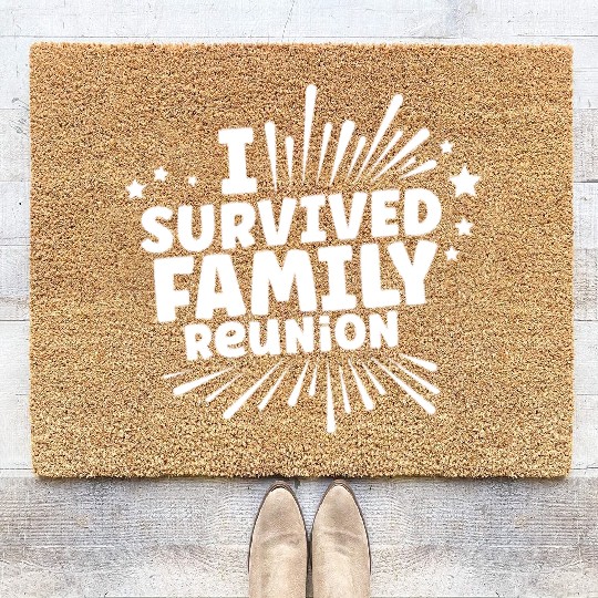 I Survived Family Reunion Gathering Families Coir Doormats