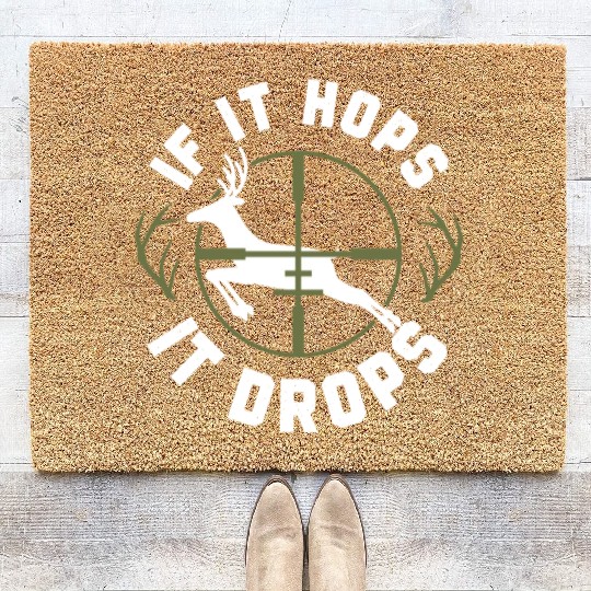 Buck Deer Hunting Hunter Vintage Coir Doormats