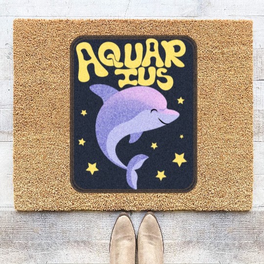 Aquarius Sign Animal Coir Doormats