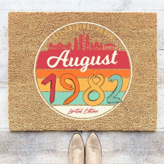 40th Birthday August 1982 Coir Doormats
