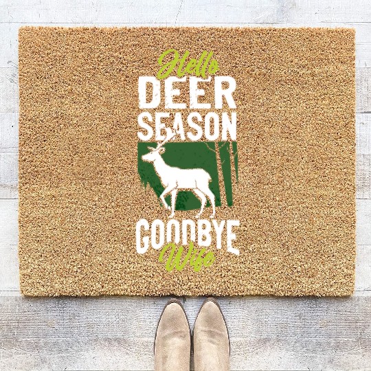 Buck Deer Hunting Hunter Husband Coir Doormats