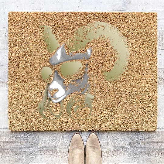 DJ Goat Bling Cool and Funny Music Animal with Coir Doormats