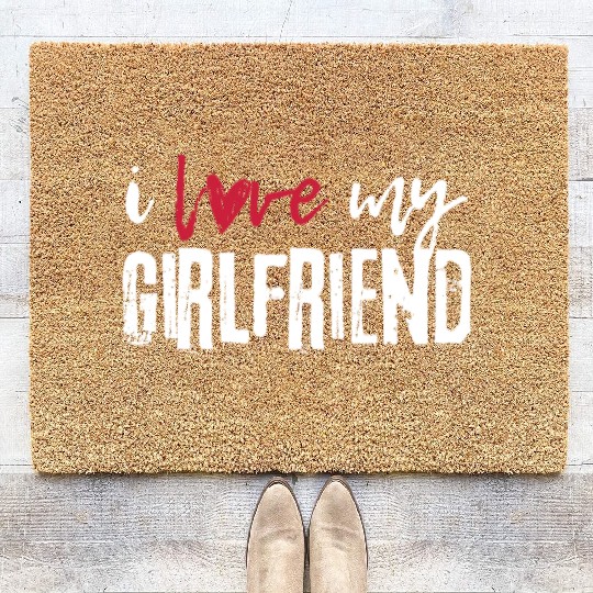 I love my girlfriend I Heart My Girlfriend Coir Doormats