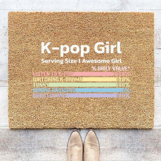 kpop girl, k pop music, korean pop music Coir Doormats