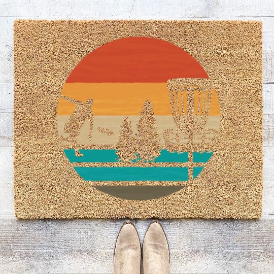 Vintage Frisbee Disc Golf Vintage Ultimate Frisbee Coir Doormats
