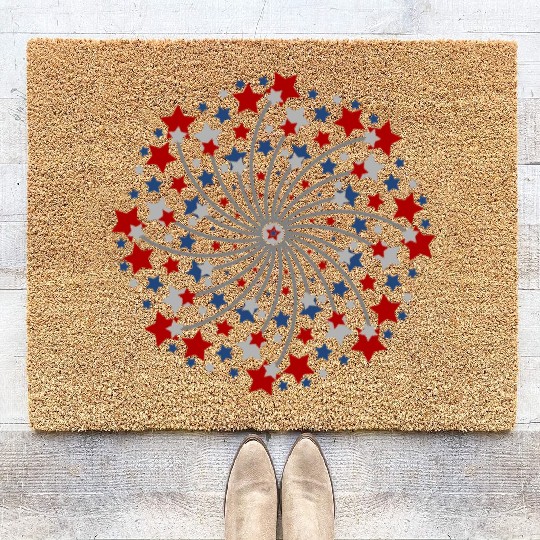 Harbor Grace Designs Hand Drawn Mandala Stars Coir Doormats