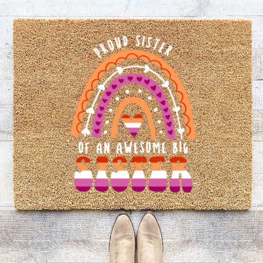Proud Sister Awesome Big Sister Lesbian Coir Doormats