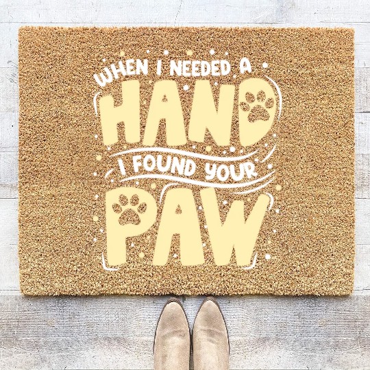 When I Needed a Hand Cat Lover Kitty Cats Mom Dad Coir Doormats
