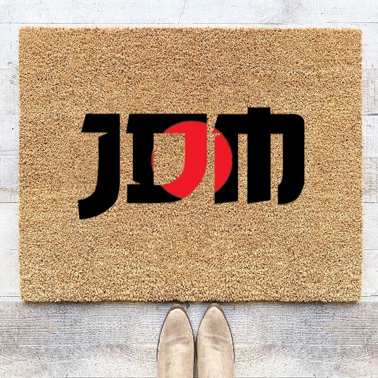 JDM Black japanese flag car lover gift racer Coir Doormats
