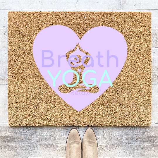 Breath Yoga Relax | Yogi Coir Doormats with heart Namaste