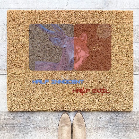 Half innocent, half devil Coir Doormats