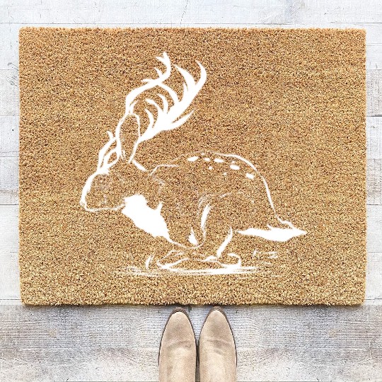 Jackalope Head Gift Coir Doormats