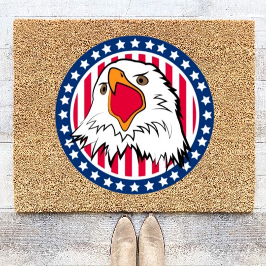 Red White and Blue For You Coir Doormats