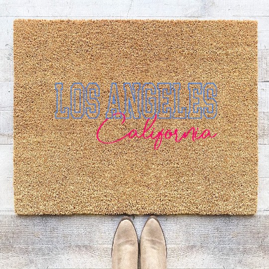 Womens Los Angeles California Letter Print Half Coir Doormats