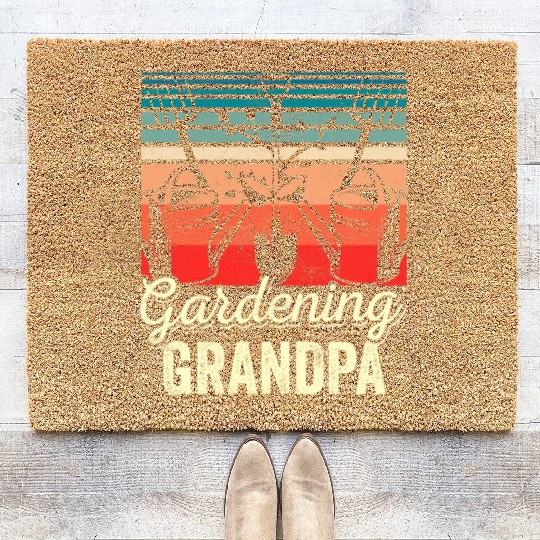 Gardening Grandpa Landscaping Granddad Garden Coir Doormats
