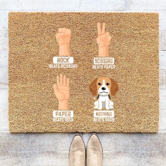 Rock Paper Scissors Dogs Funny Dog Lovers Pet Dog Coir Doormats