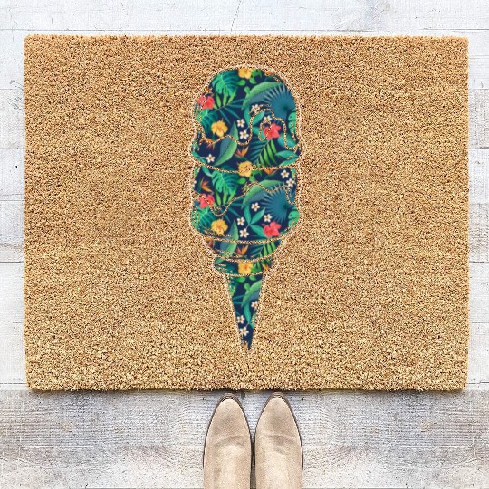Ice Cream Tropical Floral Flower Coir Doormats