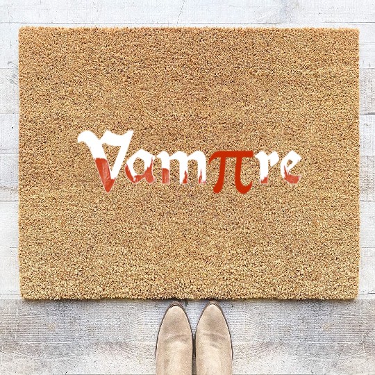 Vampire Funny Halloween PI Day Joke Costume Math Coir Doormats