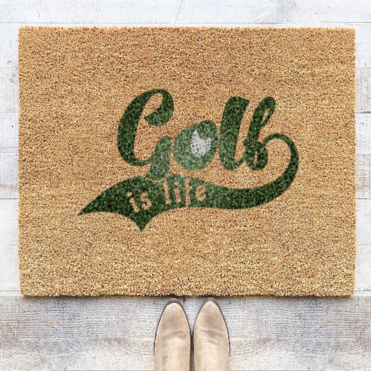GOLF IS LIFE Distressed Look Coir Doormats