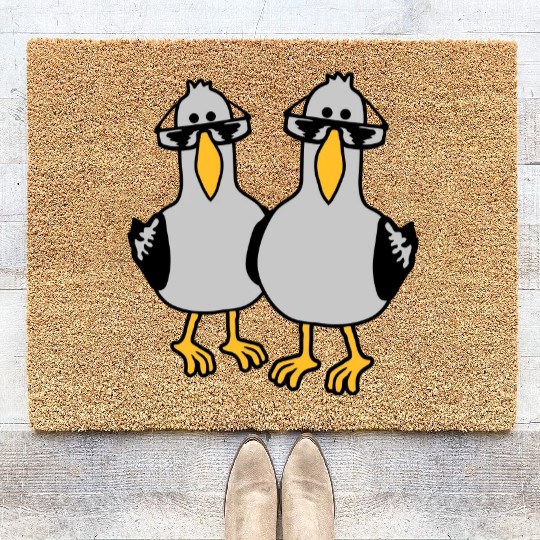 2 seagull friends team Coir Doormats