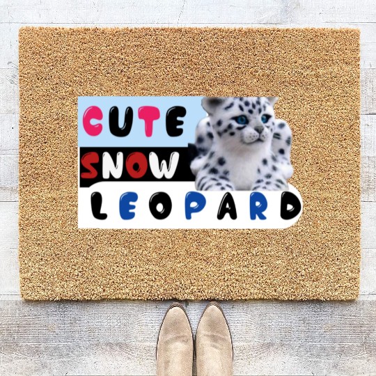 Cute Snow leopard |big cats Coir Doormats
