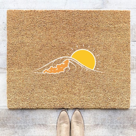 Retro Vintage Sunset Car Style Sun Sunshine Coir Doormats