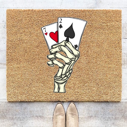 Poker Player Poker Cards 7 2 Skeleton Hand Poker Coir Doormats
