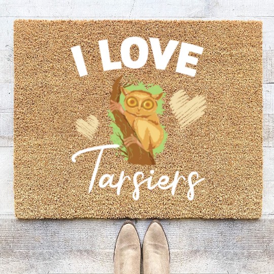 I Love Tarsiers Big Eyes Forest Animal Lover Coir Doormats