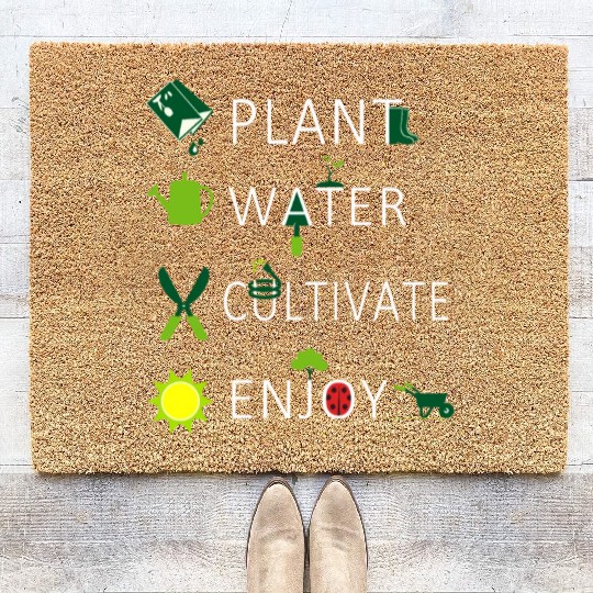Garden Boss Flower Plant Passionate Gardener Hobby Coir Doormats