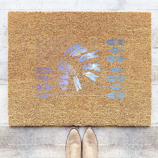 Chief Native American US Flag Coir Doormats