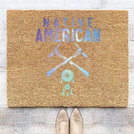Native American Axe Traditional Dreamcatcher Coir Doormats