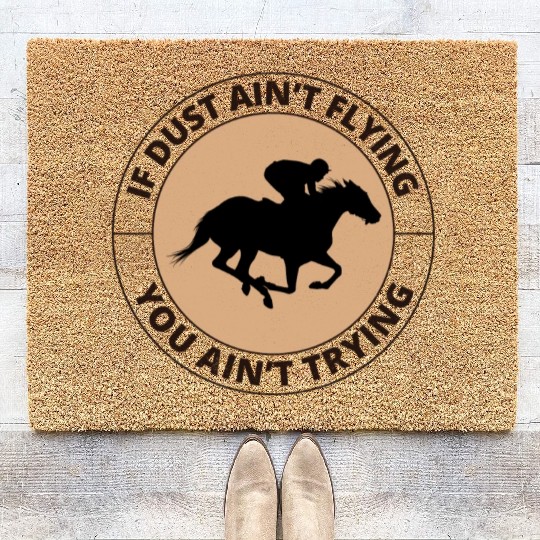 Barrel Racer Rodeo Racing Horse Riding Race Funny Coir Doormats