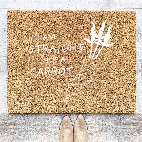 straight like a carrot - white uni II Coir Doormats