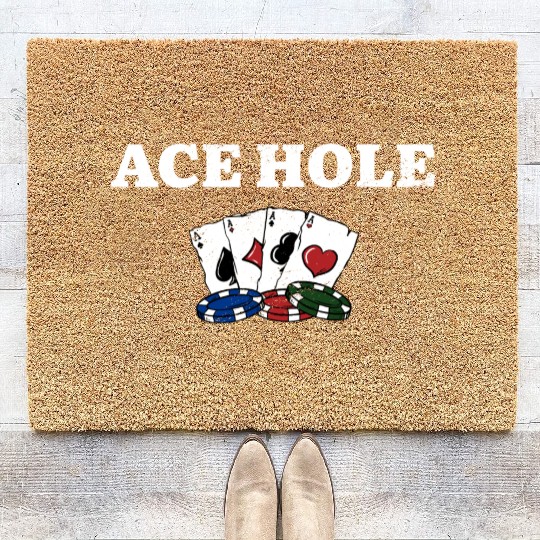 Ace Hole Gambler Poker Gambling Poker Player Card Coir Doormats