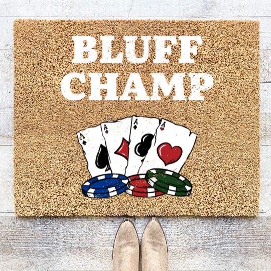 Bluff Champ Card Games Poker Card Player Poker Coir Doormats