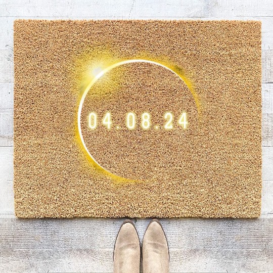 Total Solar Eclipse 4.08.24 Totality Solar Eclipse Coir Doormats
