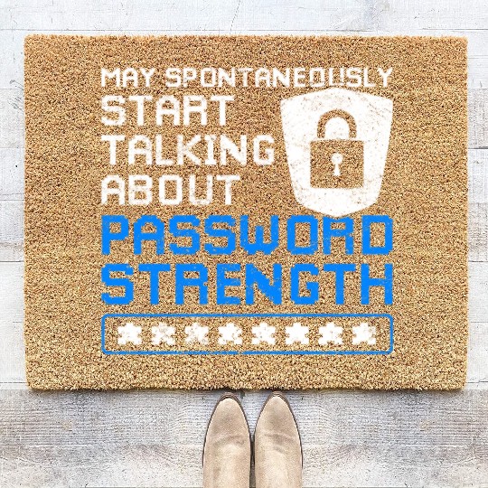 Cyber Security Funny Password Strength Coir Doormats