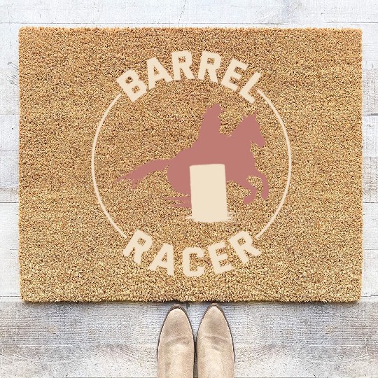 Barrel Racer Rodeo Racing Horse Riding Race Funny Coir Doormats