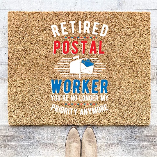 Retired Postal Worker Retirement Mailman Postman Coir Doormats