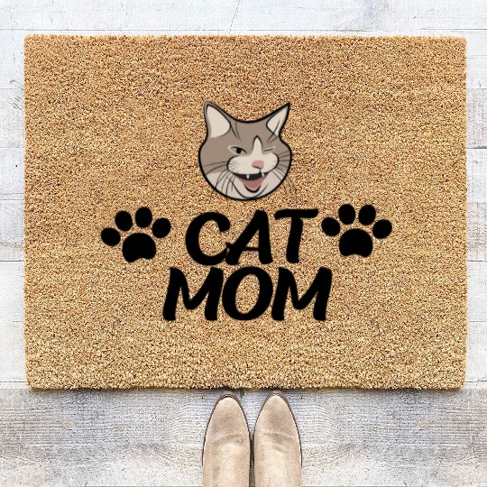 Cat Mom Funny design Classic Coir Doormats