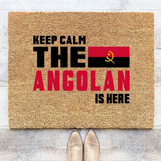 Keep calm Angola flag design Coir Doormats