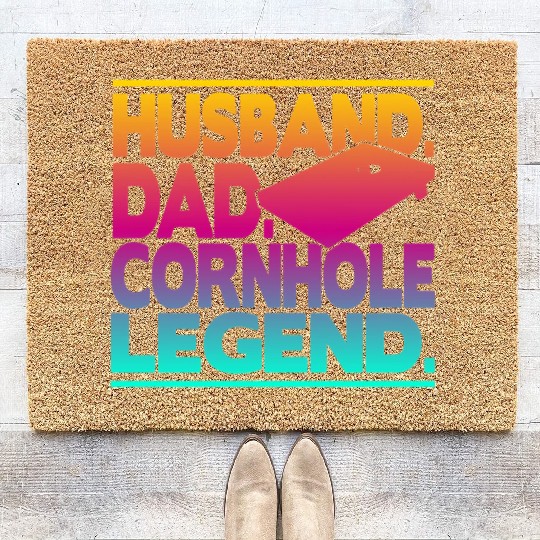 Husband Dad Cornhole Legend Classic Coir Doormats