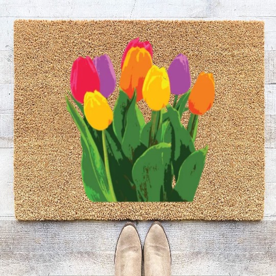 Tulip Garden Gardening Coir Doormats