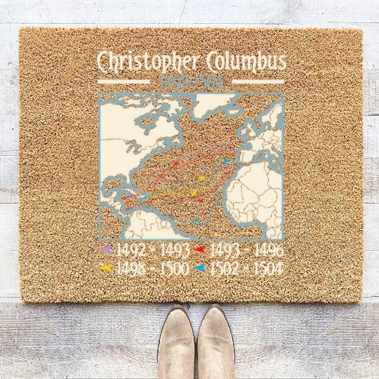 Christopher Columbus Day Italian American Coir Doormats