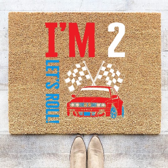 I'm Two Let's Roll Coir Doormats, Future Race Driver Coir Doormats,