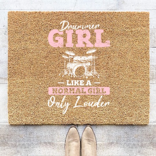 Drummer Girl Funny Drummer Percussion Drums Band M Coir Doormats