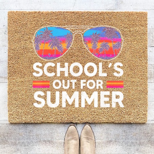 Schools Out For Summer Teacher Coir Doormats
